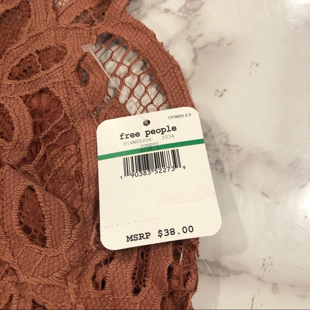 NEW Free People Adella Copper Crochet Bralette L - Picture 6 of 7